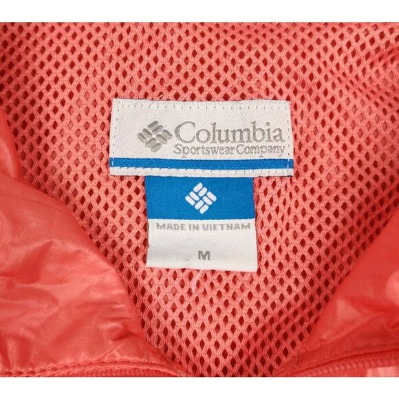 Columbia Womens Full Zip PFG Windbreaker Omni-Shield Jacket Cowl Neck Sz M Pink - Picture 3 of 16
